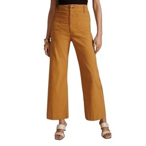 Anthropologie Collette Brown high waisted pleated cropped Trousers Sz 26 L26